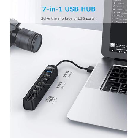 USB Hub ORICO TWU32-6AST SD/micro SD 6 ports μαύρο. Προϊόντα τεχνολογίας από το Oikonomou-shop